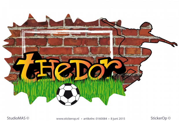 Muursticker full colour graffiti type F - sportieve Thedor muursticker graffiti type F sportieve Thedor