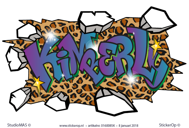 Muurstickers graffiti luipaard - Kimberly muursticker graffiti luipaard - Kimberly