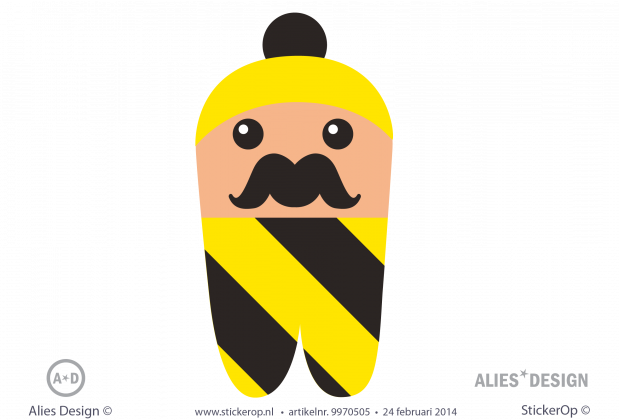 Muurstickers thema muursticker kinderkamer Mustakkio Jim
