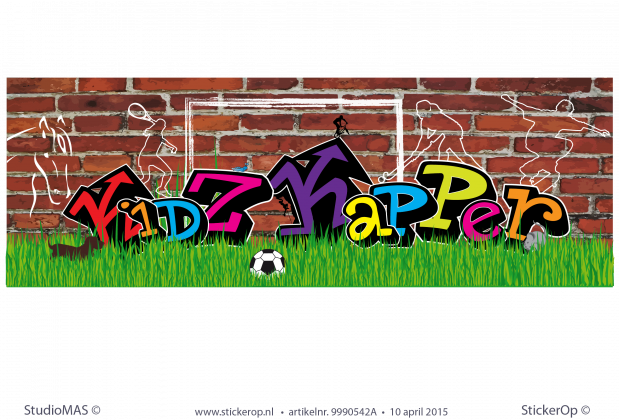 Muursticker graffiti - KidzKapper muursticker graffiti sportieve kidzkapper