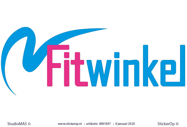 full colour zakelijk logo - Fitwinkel muursticker logo - FitWinkel