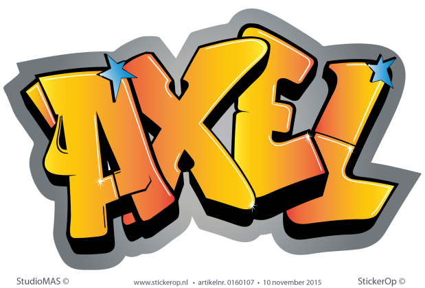 Muursticker graffiti met kleurverloop - Axel muursticker graffiti Axel-verloop