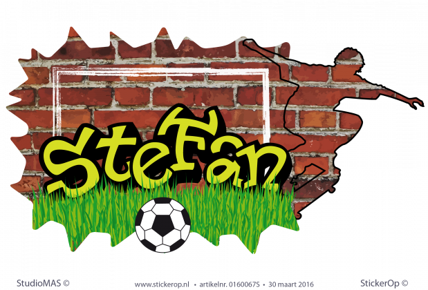 Muurstickers graffiti type F - Stefan muursticker graffiti sportieve Stefan