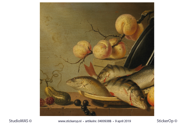 met vissen en vruchten-Harmen Steenwijck-vierkant