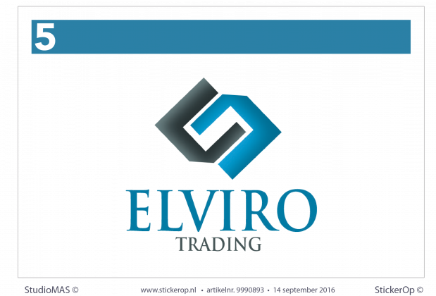 brievenbussticker zakelijk logo Elviro trading