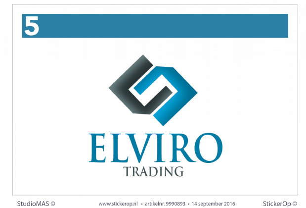 Brievenbussticker met zakelijk logo - Elviro trading brievenbussticker zakelijk logo Elviro trading