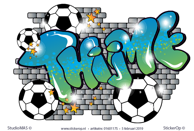 Muursticker graffiti voetbal - Thijme