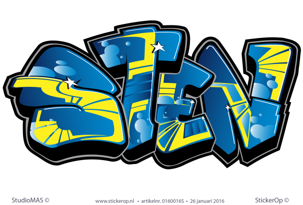 Muursticker graffiti type A - Sten muursticker graffiti type A Sten
