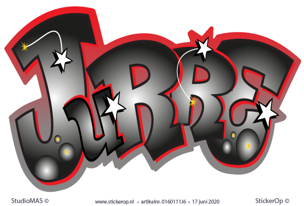 Naamsticker graffiti kinderkamer - Jurre