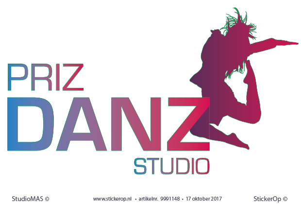 Muursticker zakelijk logo - Priz Danz Studio Muurstickers zakelijk logo - PrizDanz Studio