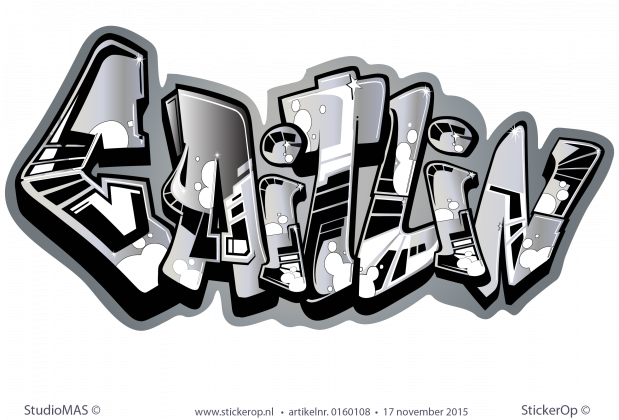 Muurstickers Graffiti - Caitlin muursticker graffiti Caitlin
