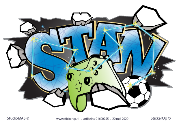 Muursticker graffiti game zone voetbal - Stan