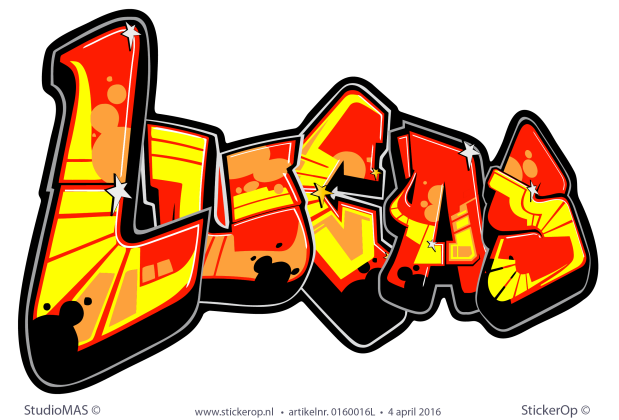 Muursticker graffiti type A - Lucas muursticker graffiti type A Lucas