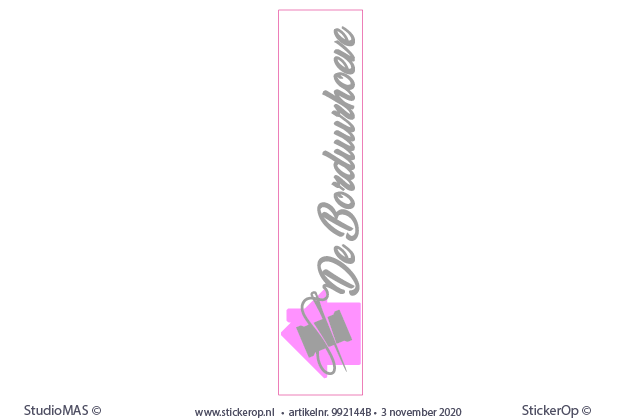 raamsticker zakelijk logo - De Borduurhoeve - groot