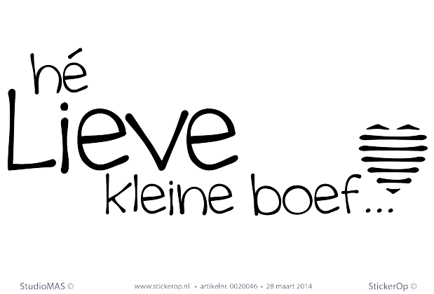 Muurstickers thema muursticker tekst kinderkamer h lieve kleine boef