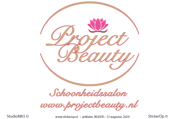 Muursticker van eigen zakelijk logo - Project Beauty - muursticker van eigen logo - Project Beauty