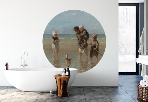 muurstickers Strand badkamer met muursticker