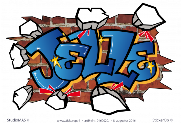 muursticker graffiti Jelle