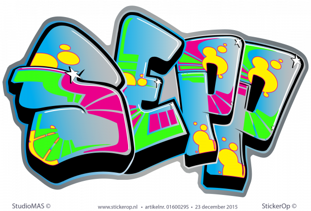 Muursticker graffiti - type A - Sepp muursticker graffiti Sepp