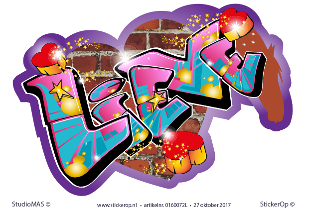 Muurstickers graffiti met paard - Lieve