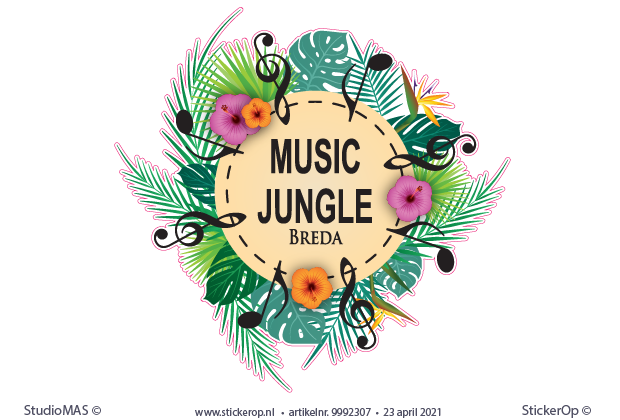 Muursticker zakelijk logo - Music Jungle Breda muursticker zakelijk logo - Music Jungle