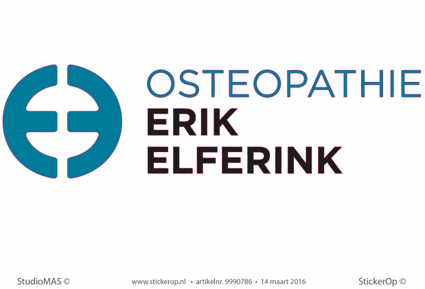 muurstickers zakelijk logo Osteopathie Erik Elferink
