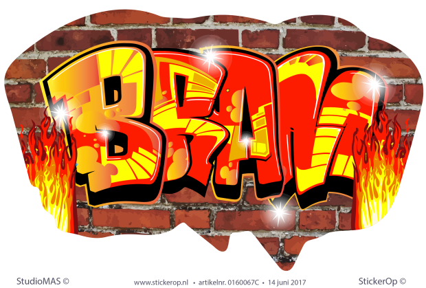 Muurstickers graffiti - Bram muursticker graffiti Bram