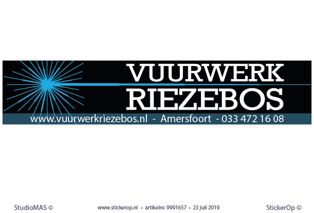 Digitale opmaak reclamebord 580 x 120 cm - Riezebos Vuurwerk reclamebord 580 x 120 cm - Riezebos vuurwerk