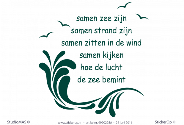 Muurstickers van zelf aangeleverde tekst - Kees' poëzie muursticker eigen tekst Kees pozie