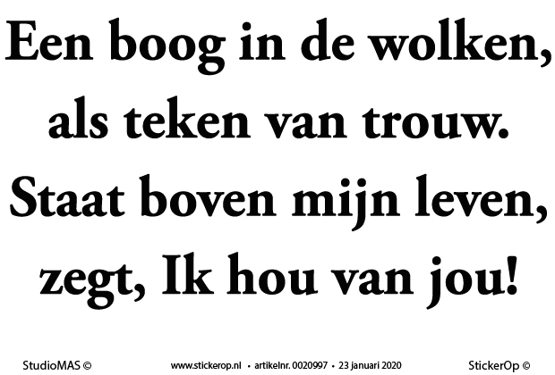 Muurstickers christelijke teksten - Een boog in de wolken teksten - Een boog in de wolken