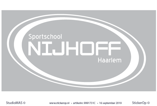 Raamsticker met uitgespaard logo - Sportschool Nijhoff Haarlem - raamsticker logo Sportschool Nijhoff