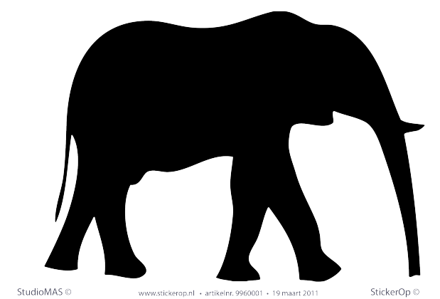 Proefsticker gesneden - Olifant proefsticker olifant