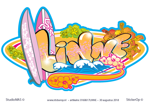 Beach graffiti naamsticker - Linne