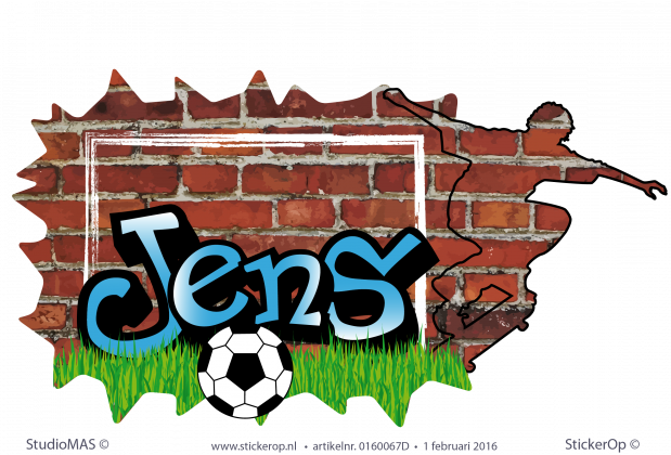 muursticker graffiti thema sport - Jens muursticker graffiti sportieve Jens