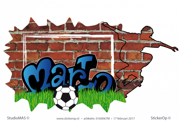 Muursticker full colour graffiti - Marlo muursticker graffiti sportieve Marlo