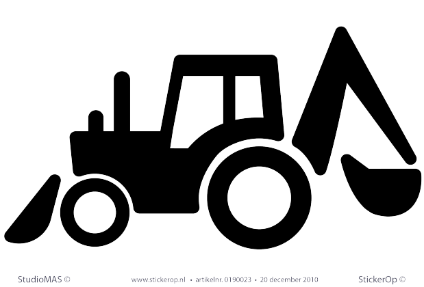 Muurstickers thema muursticker kinderkamer tractor met graafarm