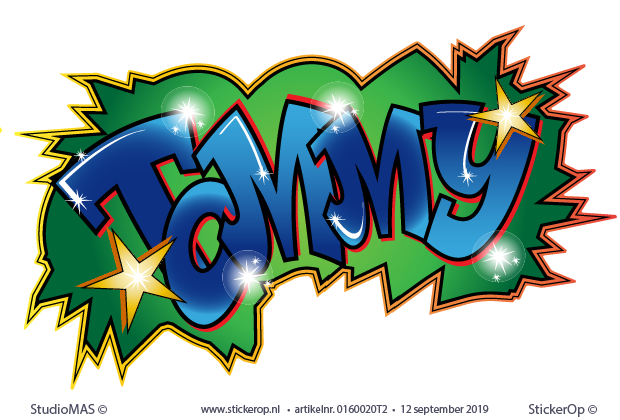 Muursticker graffiti full colour - Tommy