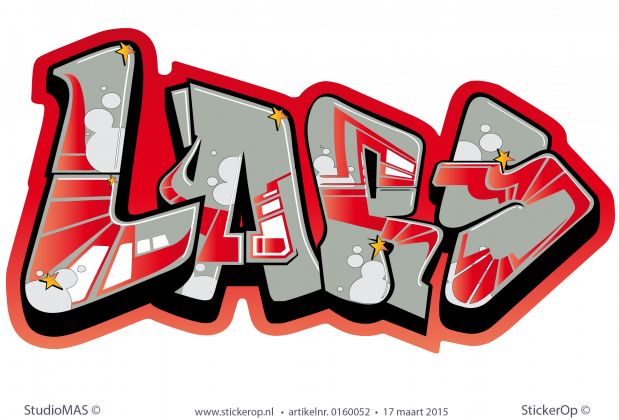 Muursticker graffiti - Lars in Ajax kleuren muursticker graffiti Lars in Ajax kleuren