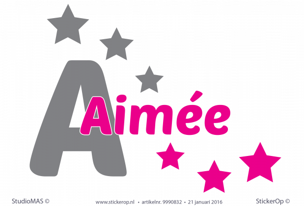 Muur(deur)sticker eigen naam - Aimée muursticker eigen naam Aime