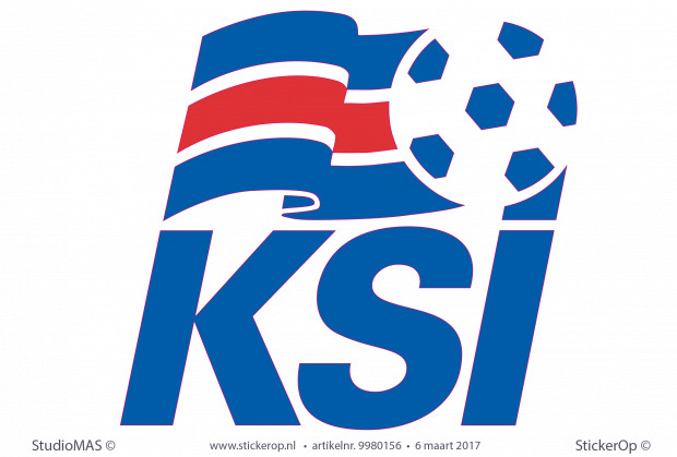 Muursticker logo KSI - IJslandse voetbalbond muursticker logo KSI ijsland
