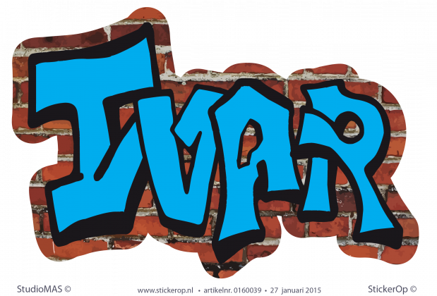 muursticker graffiti stenen muur ivar