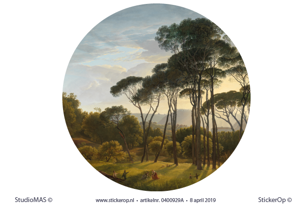 landschap met parasoldennen-Hendrik Voogd-cirkel