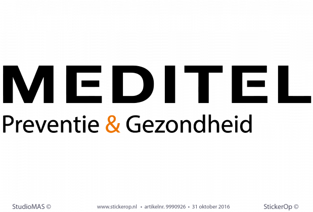 muursticker zakelijk logo Meditel met pay-off