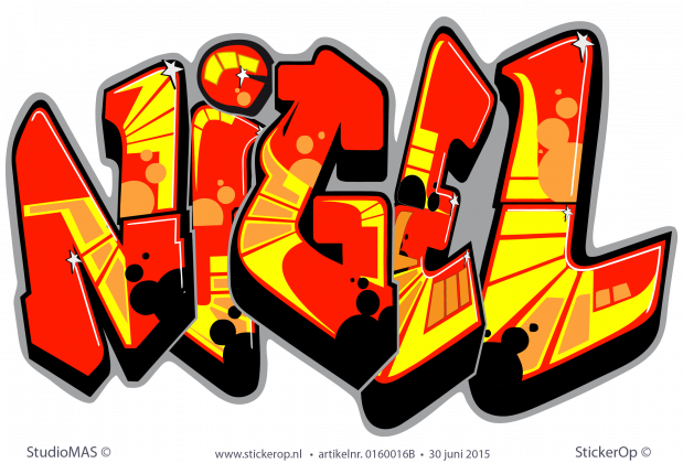 Muursticker graffiti type A - Nigel muursticker graffiti type A Nigel