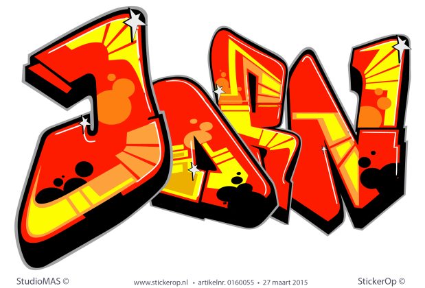 Graffiti sticker - Jorn muursticker graffiti Jorn