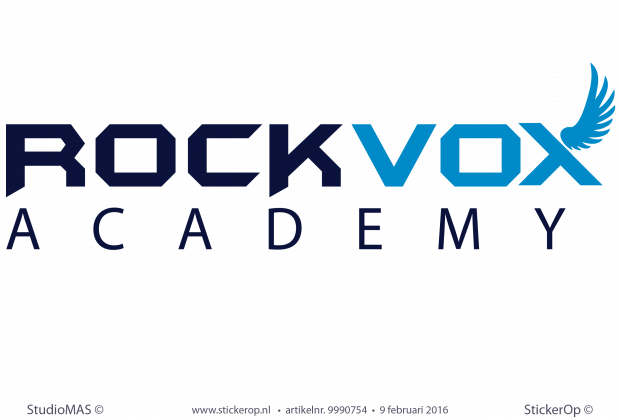 Muursticker zakelijk logo RockVox Academy