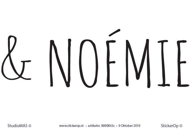 Sticker van eigen naam - Noémie Naamsticker - en Noemie