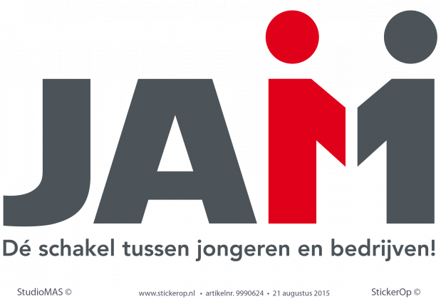 Muursticker zakelijk logo - JAM muursticker zakelijk logo JAM
