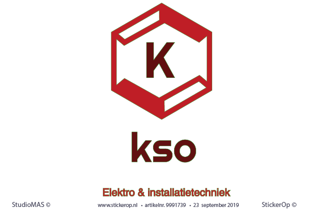 Muursticker zakelijk logo - KSO elektro en installatietechniek - logosticker - KSO elektro en installatietechniek