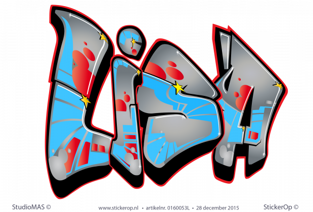 Muursticker graffiti Lisa muursticker graffiti Lisa